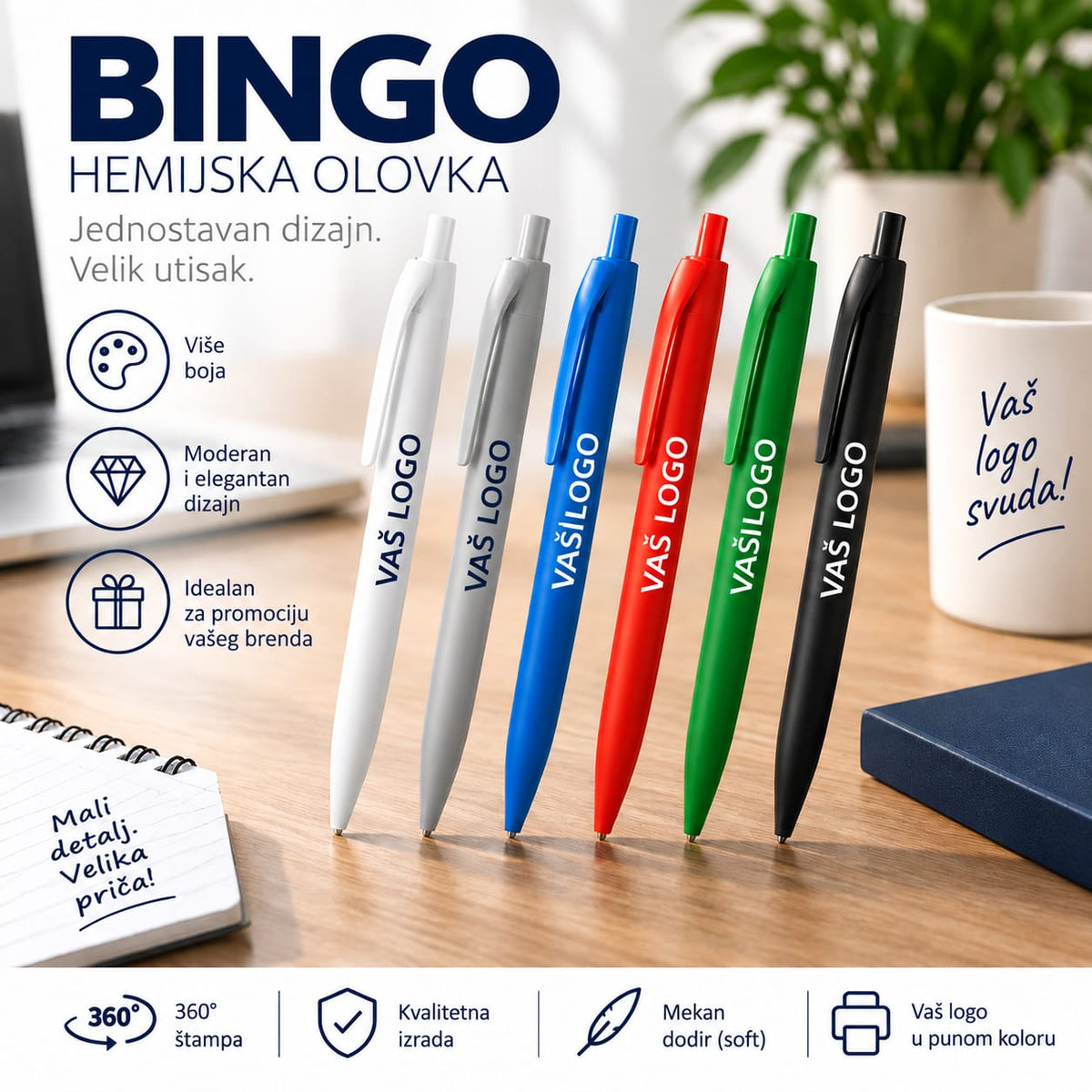 UV štampa na hemijskim olovkama